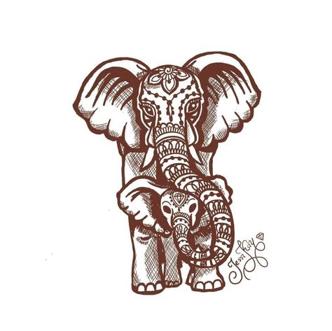 Henna Butterfly, Henna Elephant, Henna Kit, Mom And Baby Elephant, Elephant Tattoo Design, Henna Body Art, Fresh Tattoo, Elephant Tattoo, Elephant Tattoos