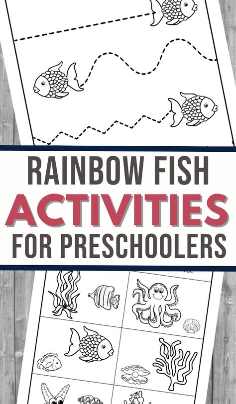 Rainbow Fish Activity Preschool, Rainbow Fish Kindergarten Activities, Rainbow Fish Science Activities, Rainbow Fish Worksheet, Rainbow Fish Coloring Sheet, Rainbowfish Art Activity For Kids, Rainbow Fish Math Activities, The Rainbow Fish Activities Preschool, Rainbow Fish Preschool Activities