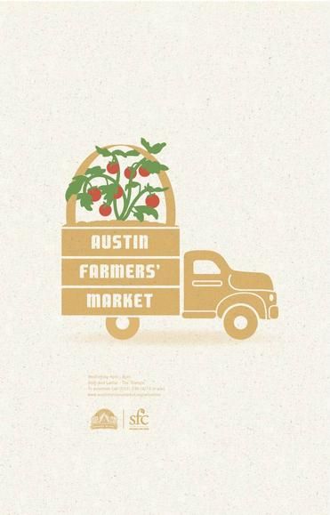 Austin Farmer's Market Parking Sign, Farmers Market Logo, Fruit Logo Design, Fruit Logo, Farm Logo, Fruit Design, Logo Food, Best Fruits, Typography Prints