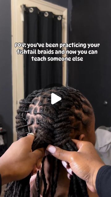 Dreadlock Cornrows, Dreadlock Hairstyles Long, Fishtail Locs Hairstyles, Dreadlock Braids, Locs Fishtail Braid, Fishtail Locs, Locs Cornrows, Dreadlock Hairstyles For Women Long Hair, Thick Locs Styles For Men