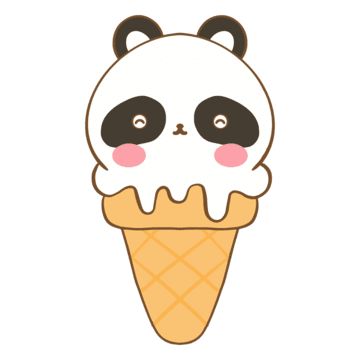 Cartoon Ice Cream Cone Drawing, Panda Ice Cream, Cute Ice Cream Illustration, Cute Ice Cream Drawings, Ice Cream Draw, Cute Ice Cream Drawing, Cartoon Ice Cream Cone, Ice Cream Cone Drawing, Ice Cream Kawaii