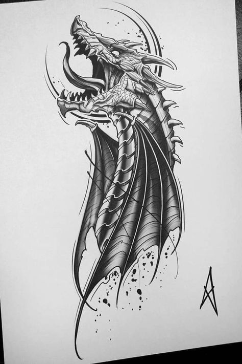 Smaug Tattoo, Dragon Tattoo Stencil, Dragon Tattoo Drawing, Dragon Head Tattoo, Dragon Tattoo Sketch, Small Dragon Tattoos, Dragon Tattoo Art, Knight Tattoo, Dragon Sleeve Tattoos