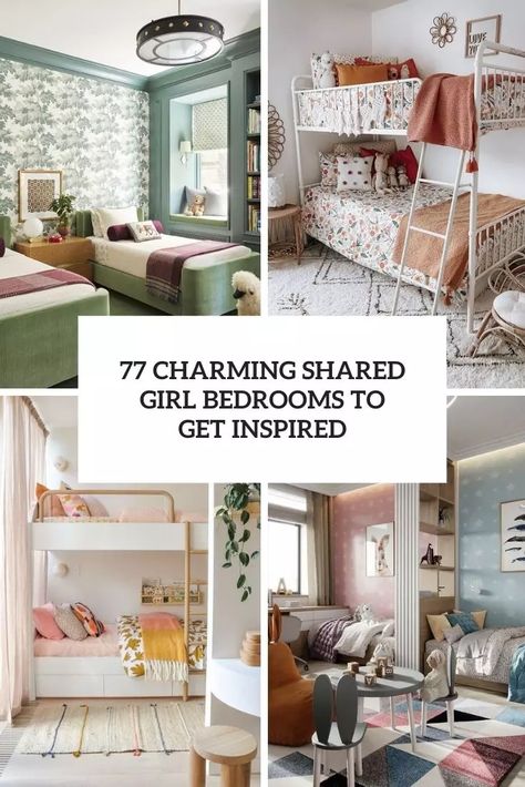 charming shared girl bedrooms to get inspired cover Sisters Room Decor Ideas, Shares Bedroom Sisters Small Spaces, Unisex Twin Bedroom, Sisters Bedroom Ideas Shared Rooms Bunkbed, Small Sisters Bedroom Ideas, Twin Beds Small Room Shared Bedrooms, 3 Sisters Bedroom Ideas, Small Twins Bedroom Ideas, Bedroom For Sisters To Share