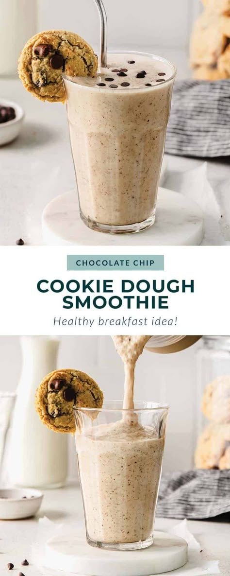 Cookie Dough Blizzard, Cookie Dough Smoothie, Dairy Queen Blizzard, Easy Cookie Dough, Cookie Dough To Eat, Raw Eggs, Fit Foodie Finds, Healthy Chocolate Chip Cookies, Yummy Smoothie Recipes