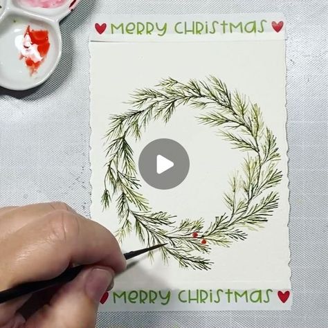 604 likes, 16 comments - antonia.florence on November 7, 2021: "🎄Working on a 2021 Holiday Wreath YouTube tutorial with lots of fun techniques! 🎄 Here is Technique 1 using watercolor and metallic paints! Next up, a sequin wreath!!! 💚❤️💚 #watercoloring #watercolouring #watercolorpainting #watercolorwreath #cardmaking #papercrafting #handmadechristmascards #watercolorideas #watercolorforbeginners #watercolortutorial #watercolorinspiration #painting🎨 #paintingprocess #wreathsofinstagram #illu Easy Watercolor Wreath, Christmas Watercolor Painting Ideas, How To Draw A Wreath, Watercolour Christmas Wreath, Watercolor Wreath Tutorial, Winter Watercolor Tutorials, Watercolor Wreath Christmas, Wreath Painting Acrylic, Water Color Wreath