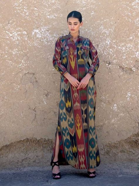 Khadija Silk Ikat Dress IK021 Tenun Ikat, Ikat Dress, Classic Style Outfits, Batik Fashion, Mode Abaya, Ikat Design, Silk Ikat, Woman Suit Fashion, Summer Fashion Dresses