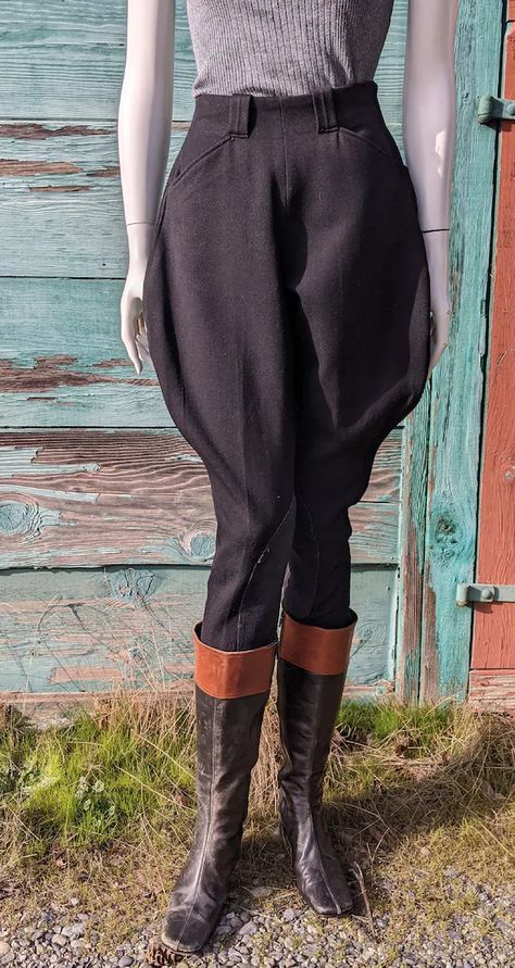 Vintage Jodhpurs Riding Pants Flare Leg with foot Str… - Gem Riding Pants Equestrian, Jodhpur Pants, Equestrian Pants, Horse Riding Pants, Button Fly Pants, French Workwear, Pedal Pushers, Womens Trousers, Riding Breeches