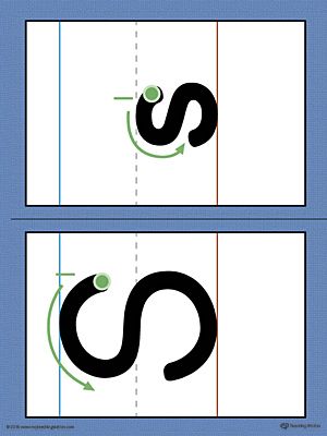 Use the Alphabet Letter S Formation Printable Card to help your child build handwriting confidence by teaching the correct letter formation guidelines from the very beginning. Letter S Formation, Letter S Activities, Puzzle Printable, Color Worksheet, Letter Sound Activities, The Letter S, Alphabet Pictures, Workbook Design, Alphabet Worksheets Preschool