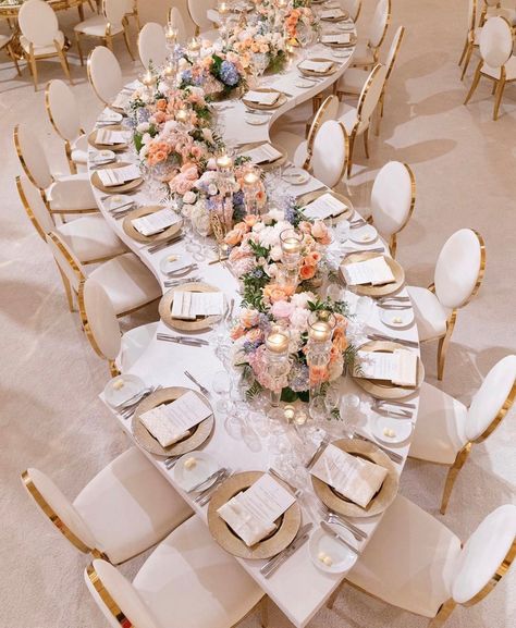 Serpentine Tables, Serpentine Table, Wedding Table Layouts, Sicily Wedding, Florence Wedding, Wedding Chair Decorations, Dusty Rose Wedding, Stainless Steel Table, Caribbean Wedding