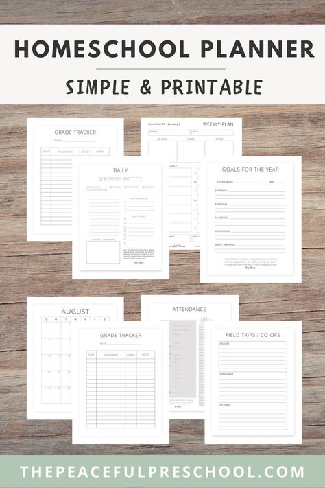 Use this simple weekly homeschool planner to help organize your ideas, plans, and curriculum for your kids! You'll be able to better organize your days and even plan your meals too. Great for households with many and multiple ages from preschoolers, kindergarteners, and high schoolers. Homeschool Portfolio Printables Free, Homeschool Curriculum Organization, Homeschool Planner Printable Free, Homeschool Planning Pages, Homeschool Portfolio Examples, Printable Homeschool Planner, Planning Homeschool Year, Easy Peasy Homeschool Curriculum, Homeschool Record Keeping Printables