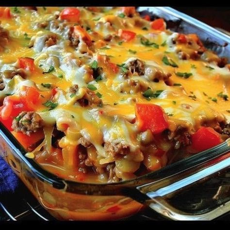 Beef Lombardi Recipe Beef Lombardi, Beef Casseroles, Cream Cheese Pasta, Cheese Stuffed Chicken Breast, Roasted Cabbage, Beef Casserole Recipes, Melty Cheese, Hamburger Recipes, Dessert Salads