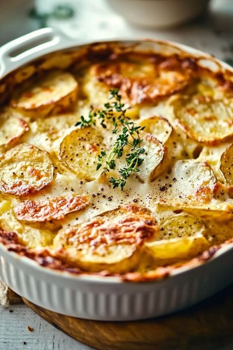 🥔🧀 Savourez ce gratin de pommes de terre à la normande ! Crémeux et réconfortant, il allie le goût délicat de la crème et du fromage pour un plat convivial et savoureux. Parfait pour accompagner vos viandes ou comme plat principal ! 😍 Potatoes Au Gratin, Christmas Food Dinner, Fall Dinner, Food Recepie, Batch Cooking, Veggie Dishes, Cooking Meat, Potato Recipes, Christmas Food