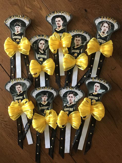 Senior Night Lacrosse Ideas, Lacrosse Senior Night Ideas, Wrestling Senior Night Ideas, Lacrosse Centerpieces, Lacrosse Senior Night, Lacrosse Decor, Graduation Countdown, Cheer Chants, Senior Night Ideas