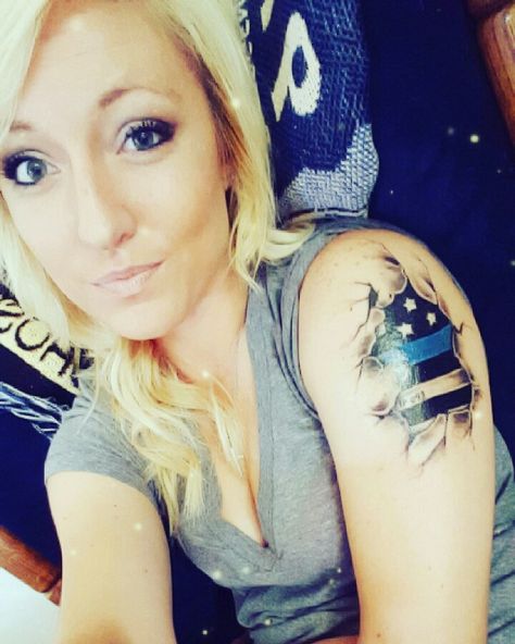 Female Law Enforcement Tattoos, Blue Line Tattoo For Women, Police Tattoo Ideas Women, Blue Line Tattoo, Law Enforcement Tattoos, Female Law Enforcement, Police Tattoo, Line Tattoo, Boy Images