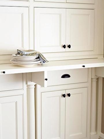 Pullout Counter with retractable brackets Buffet Counter, Kitchen Pullout, Sliding Shelf, Pantry Wall, Midwest Living, Butlers Pantry, Custom Kitchen Cabinets, Butler's Pantry, Butler Pantry