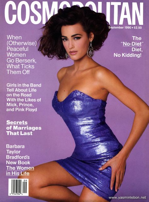 Cosmopolitan magazine, SEPTEMBER 1990 Model: Yasmin Le Bon Photographer: Francesco Scavullo Cosmo Magazine, Francesco Scavullo, Kristina Webb, Cosmo Girl, Yasmin Le Bon, Cosmopolitan Magazine, 90s Supermodels, Fashion Magazine Cover, Fashion Cover