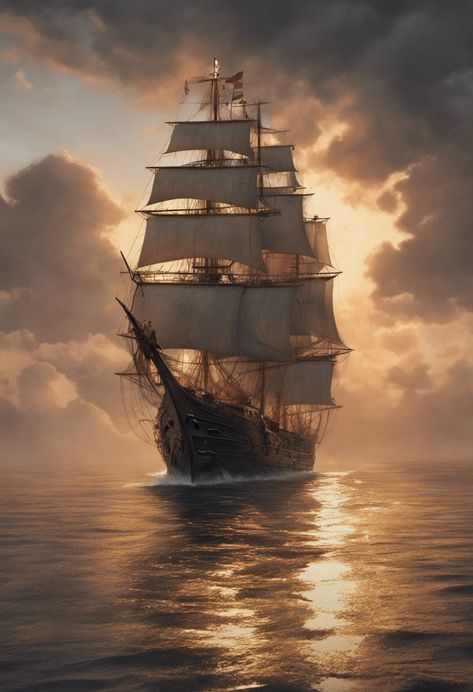 Vintage Sailing Ship at Sunset Photograph II Art Print Sail Ships, Pirate Ship Art, Steampunk Vehicle, Vintage Sailing, Sailing Art, Old Sailing Ships, Sea To Shining Sea, Ship Paintings, Channel Art