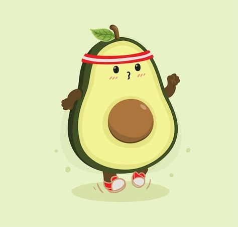 Avocado Farm, Cartoon Avocado, Running Cartoon, Avocado Cartoon, Avocado Art, Premium Vector Cartoon, Cute Avocado, Medical Design, Motion Design Animation