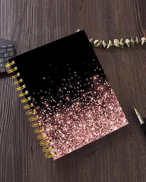 Resin Notebook Ideas, Resin Book, Diy Hair Accessories Ribbon, Spiral Journal, Sparkling Rose, Stationary Items, Notebook Cover Design, Resin Crafts Tutorial, Diy Abstract Canvas Art