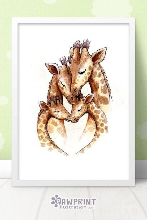 Giraffe Nursery Theme, Nursery Theme Ideas, Mothers Day Drawings, Giraffe Safari, Giraffe Pictures, Baby Nursery Prints, Giraffe Decor, Giraffe Family, Giraffe Nursery