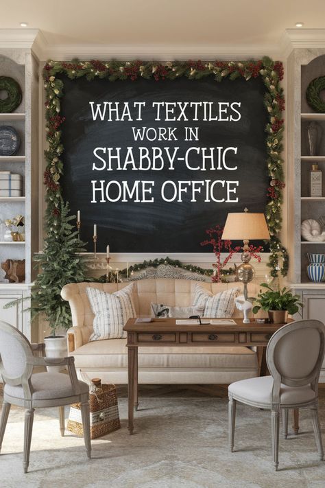 Layer your space with soft, textured textiles like knitted throws, lace details, and floral cushions. 🌿🌸 Add slipcovers with distressed finishes and light, flowy curtains for an airy feel. Use vintage-inspired rugs to anchor the room with warmth. 🕰️✨ These choices create a chic & cozy home office perfect for any feminine aesthetic. #CozyHomeOffice #FeminineOfficeDecor #ShabbyChicOfficeIdeas #VintageOfficeAesthetic #WomenHomeOfficeIdeas #CottageStyleOffice #ChicHomeOffice #FeminineOfficeSpace Elegant Office Design, Flowy Curtains, Shabby Chic Color Palette, Shabby Chic Office Decor, Women Home Office Ideas, Feminine Office Space, Feminine Office Decor, Feminine Desk, Chic Decor Diy