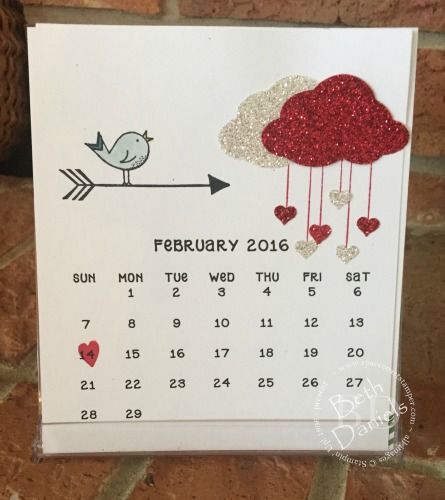 Calendar Cards Ideas, Scrapbook Calendar Ideas, Birthday Calendar Ideas, Love Calendar, Handmade Calendar, Cd Card, Anniversary Calendar, Calendar February, Perpetual Birthday Calendar