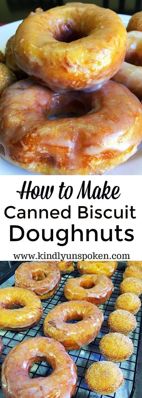 Canned Biscuit Donuts, Canned Biscuit, Biscuit Donuts, Hot Chocolate Fudge, Yummy Biscuits, Glazed Doughnuts, Delicious Sweets, Canned Biscuits, Prep Lunch