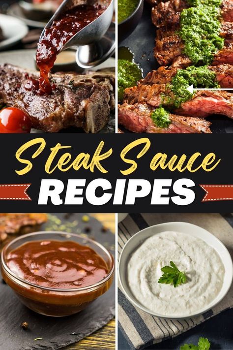 Whether you like ribeye, sirloin, or a thick, juicy tomahawk, these steak sauce recipes will elevate your dinner like nothing else can. Steak Fondue Dipping Sauce, Mustard Sauce For Steak, Sauces For Steak, Homemade Steak Sauce, Peppercorn Sauce For Steak, Best Steak Sauce, Steak Sauces, Sauce For Steak, Steak Toppings