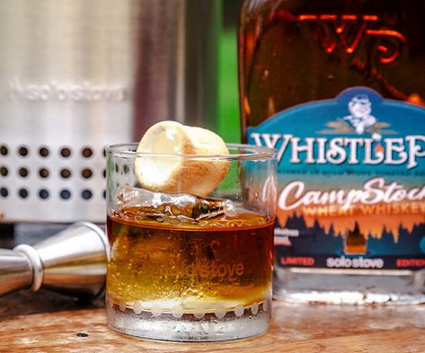 S'Mores Maple Old Fashioned Campfire Cocktail Recipe | WhistlePig Whiskey Smores Old Fashioned Cocktail, Marshmallow Whiskey Cocktail, Campfire Old Fashioned Cocktail, S’mores Old Fashioned Cocktail, S'mores Old Fashioned, Whistlepig Whiskey, Angostura Bitters Cocktails, Maple Old Fashioned, New York Sour