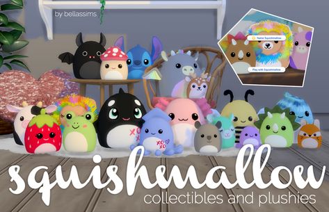 Squishmallow collectibles and plushies! | Bellassims on Patreon Los Sims 4 Mods, Furniture Cc, Sims Clothes, Sims Packs, The Sims 4 Pc, Sims 4 Anime, Sims 4 Clutter, The Sims 4 Packs, Sims 4 Children