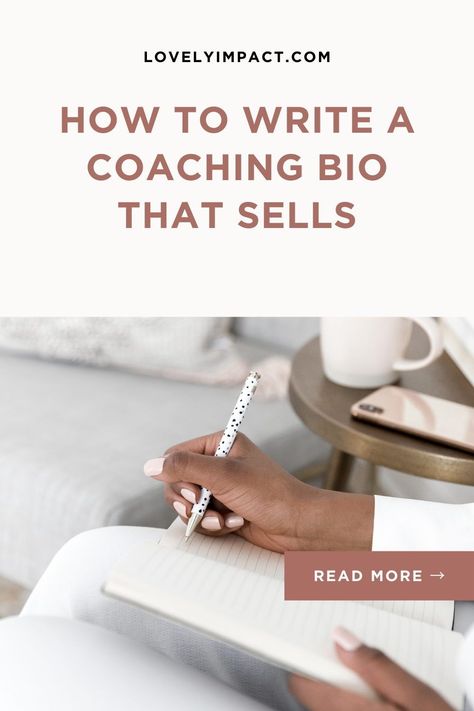 Learn how to write a coaching bio that gets you clients fast! We'll be showing you real examples of coaching bios from our clients, plus tips on what content to include. ❤ How To Write A Coaching Bio that Sells by Lovely Impact | coach tips, coaching tips, social media tips for coaches, marketing tips for coaches, coaching marketing Life Coaching Aesthetic, Life Coach Instagram Bio, Life Coaching Content, Benefits Of Life Coaching, Life Coach Aesthetic, Content Ideas For Mindset Coaches, How To Become A Life Coach, Divorce Coach, How To Become A Life Coach Career