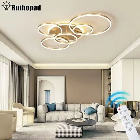 Modern Bedroom LED Ceiling Lamp For Living Room Bedroom Foyer Hallway Black Gold Led Ceiling Lights Lamps Ceiling Chandelier - 6 head #livingroom #interior #interiordesign #homedecor #design #livingroomdecor #furniture #decor #homedesign #interiors #decoration. Go for more info 👉 https://medium.com/p/fed95ddf8ca0. Study Bedroom, Led Ceiling Lamp, Ceiling Chandelier, White Led Lights, Chandelier Ceiling Lights, Flush Ceiling Lights, Lamps Ceiling, Round Rings, Modern Led