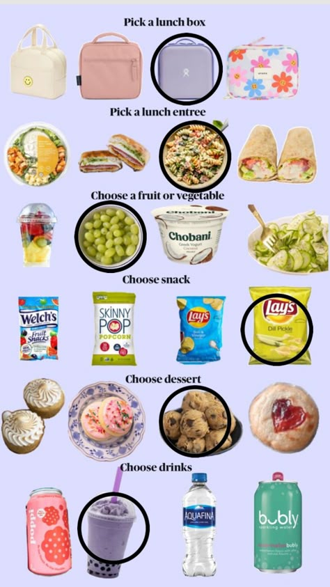 #remixme Lunch Ideas For 7th Grade, Healthy Lunchbox Ideas For Teens, Cute Lunch Boxes For Teens, Healthy School Lunch Ideas For Teens, Good Snacks To Buy, Preppy Snacks, Period Snacks, School Lunch Ideas For Teens, Quick School Lunches