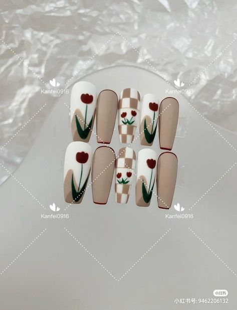 Garden Inspired Nails, Nail Nhám, Girls Nail Designs, Fake Nails Designs, Art Deco Nails, Asian Nails, Hello Nails, Hippie Nails, Gel Nail Art Designs