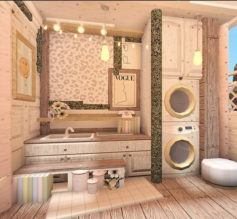 Bloxburg Laundry Room Ideas, Room Bloxburg, Blocksburg Room Ideas￼, Two Story House Design, House Decorating Ideas Apartments, Simple Bedroom Design, Tiny House Layout, Diy House Plans, Laundry Room Ideas