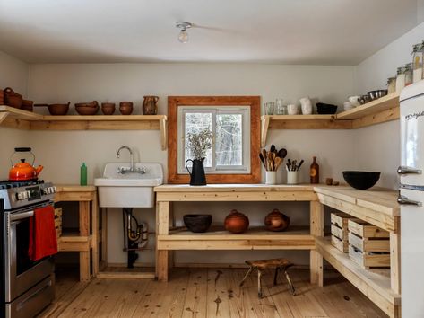 Unfitted Kitchen, Land Ownership, Adobe House, Freestanding Kitchen, Cabin Kitchens, Tiny Kitchen, Cottage Kitchen, Upstate New York, Open Kitchen