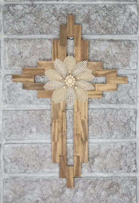 Jenga Block Crafts Diy Dollar Tree Cross, Dollar Tree Jenga Block Cross, Wood Crosses Ideas Diy, Jinga Crafts Diy, Jenga Cross, Jenga Block Cross, Jenga Crafts Ideas, Jenga Block Crafts, Wooden Blocks Diy