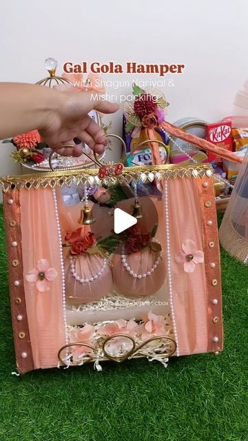 Roka Ceremony Decoration, Shreefal Decoration, Nariyal Decoration, Diy Diwali Gifts, Dry Fruit Basket, Roka Ceremony, Coconut Decoration, Wedding Trousseau, Trousseau Packing