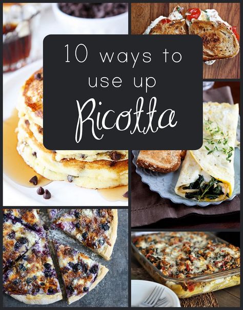 Everyday Reading: 10 Ways to Use Up Ricotta Cheese Use Up Ricotta Cheese, Recipes Using Ricotta Cheese, Recipe Using Ricotta, Ricotta Cheese Recipes, Ricotta Recipes, Recipe Cookbook, Nikko, Food Tips, Ricotta Cheese