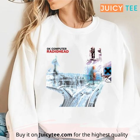 Radiohead Sweater, Radiohead Sweatshirt, Ok Computer Radiohead, 90s Bands, Ok Computer, Rock Tees, Band Shirt, Radiohead, Band Shirts