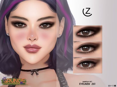 The Sims Resource - GRUNGE EYELINER Z61 Sims 4 Cc Punk Makeup, Sims 4 Smokey Eyeliner, Sims 4 Cc Eyeliner Egirl, Sims 4 Grunge Makeup, Sims 4 Cc Goth Eyeliner, Sims 4 Goth Eyeliner, Sims 4 Goth Makeup, Sims 4 Cc Goth Makeup, Eyeliner Sims 4 Cc