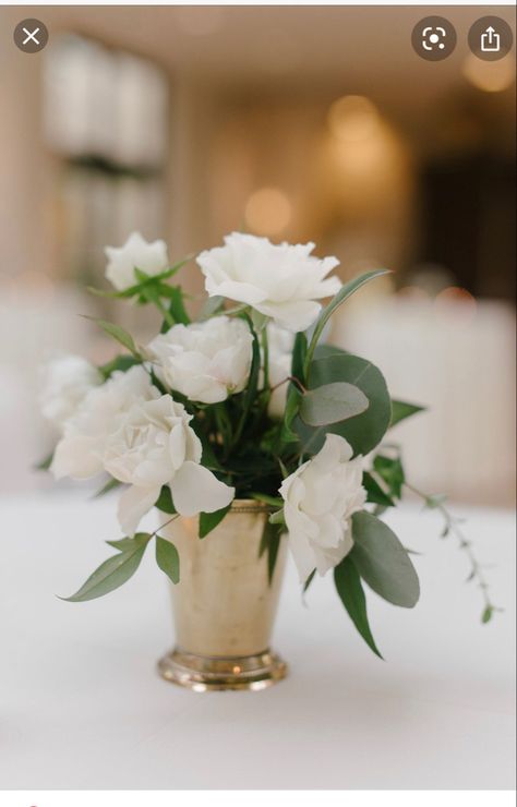 Cocktail Table Arrangement, Jane Kirkpatrick, Cocktail Flowers, Cocktail Table Centerpieces, Wedding Cocktail Tables, Gold Cocktail Table, Rose Centerpieces Wedding, White Cocktail Tables, Brown Hotel