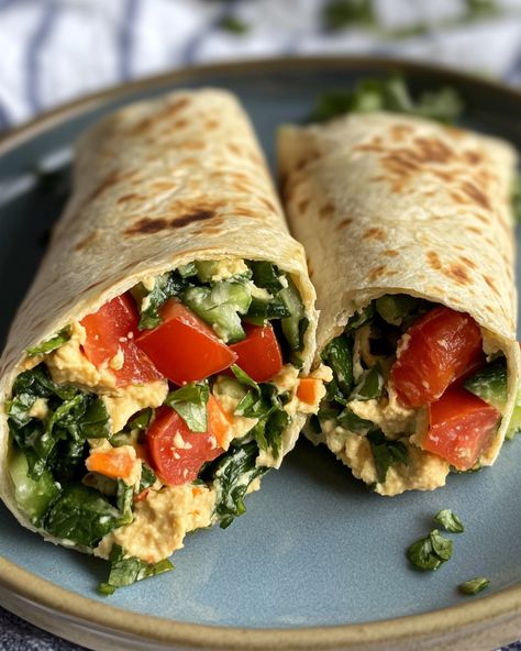 I never thought a simple veggie wrap could be this delicious! It’s packed with fresh flavors, and the hummus brings it all together perfectly.   Ingredients: - Fresh veggies (like bell peppers, cucumbers, and spinach) - Hummus - Tortilla or wrap  For the full ingredient list and method, check the link in the first comment [👇] [👇].   This wrap is not just a meal; it’s a colorful explosion of flavors that keeps you feeling light and happy!  #veggiewrap #hummus #healthyfood #easyrecipes #meatlessmeals Hummus Tortilla, Spinach Hummus, Hummus Wraps, Colorful Explosion, Wraps Recipes Healthy, Veggie Wrap, Hummus Wrap, Veggie Wraps, Ingredient List