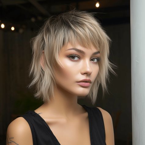 Haircut Ideas For Short Hair, Cute Wolf, Rocker Hair, Messy Haircut, Wolf Haircut, Shaggy Short Hair, Ideas For Short Hair, Short Shag Hairstyles, Edgy Haircuts