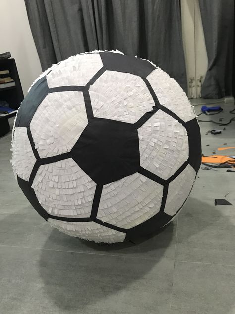 Soccer /football  piñata @pinatafun.mv Soccer Theme Pinata, Football Piñata, Pinata Football, Soccer Pinata, Soccer Ball Pinata, Football Pinata, Soccer Party Ideas, Soccer Birthday Party Ideas, Soccer Party Decorations