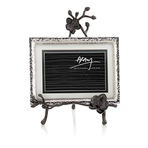 Michael Aram  Black Orchid Convertible Easel Frame ** Check this awesome product by going to the link at the image. (This is an affiliate link) #framewall Michael Aram Black Orchid, Orchid Collection, Diamond Decorations, Michael Aram, Velvet Gown, Black Orchid, Hammered Metal, Beautiful Evening, White Orchids