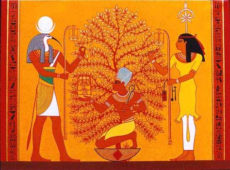 Thoth, Seshat and the Tree of Life Christmas Symbols, Ancient Egyptian Symbols, Tree Background, Sunday Worship, Acacia Tree, Empire Romain, Egyptian Symbols, Grunge Background, Egyptian Mythology