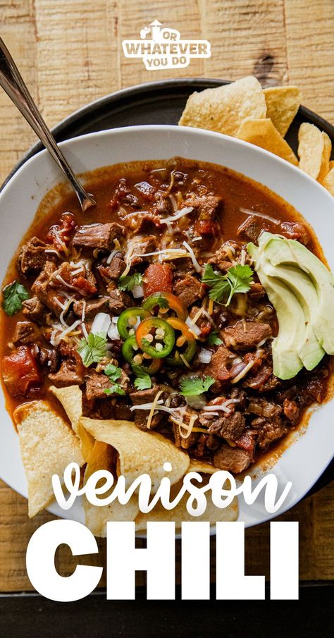 Venison Chilli, Different Chili Recipe, Venison Chili Recipe, Slow Cooker Venison, Steak Chili, Venison Chili, Venison Meat, Venison Roast, Crockpot Steak