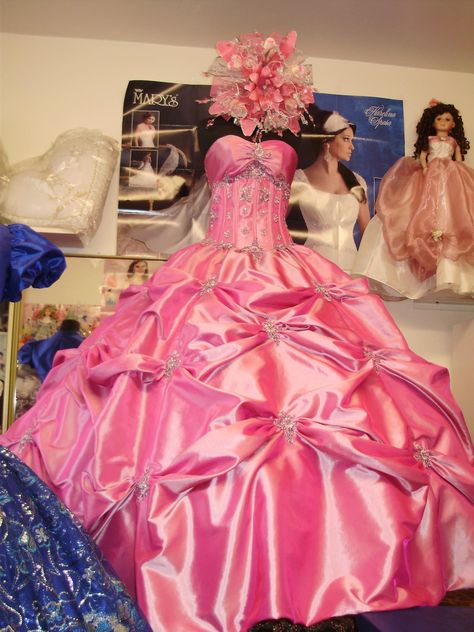 Quinceanera Design - Pink, Silver Appliques 2000s Quinceanera Dresses, 2000s Quinceanera, Mcbling Quince, 2000s Prom Dress, Paris Theme Wedding, Prom Dress Inspo, 2000s Fashion Trends, Trashy Y2k, Prom Dress Inspiration