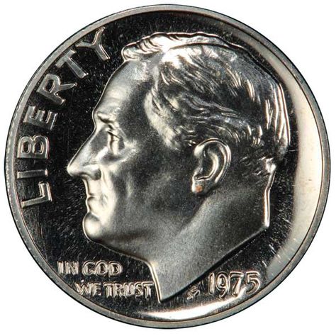 To learn more about the 1975 No S Proof Roosevelt Dime and all of the coins in the TOP 100 Modern U.S. Coins article, visit PCGS CoinFacts. Description from pcgs.com. I searched for this on bing.com/images Saving Coins, Foreign Coins, Money Collection, Old Coins Worth Money, Rare Coins Worth Money, American Coins, Error Coins, Valuable Coins, Proof Coins